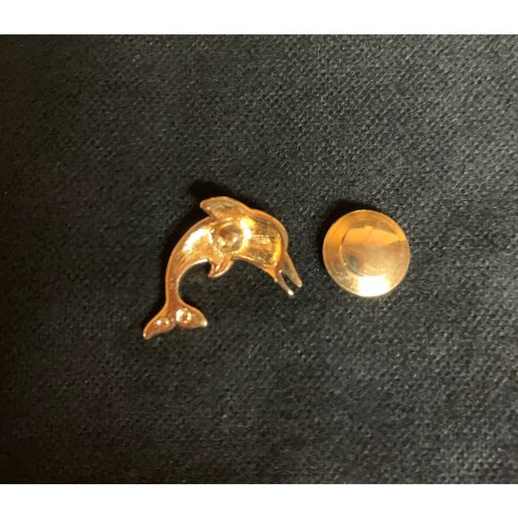 Swarovski Crystal Dolphin Lapel Pin Vintage - Picture 3 of 3